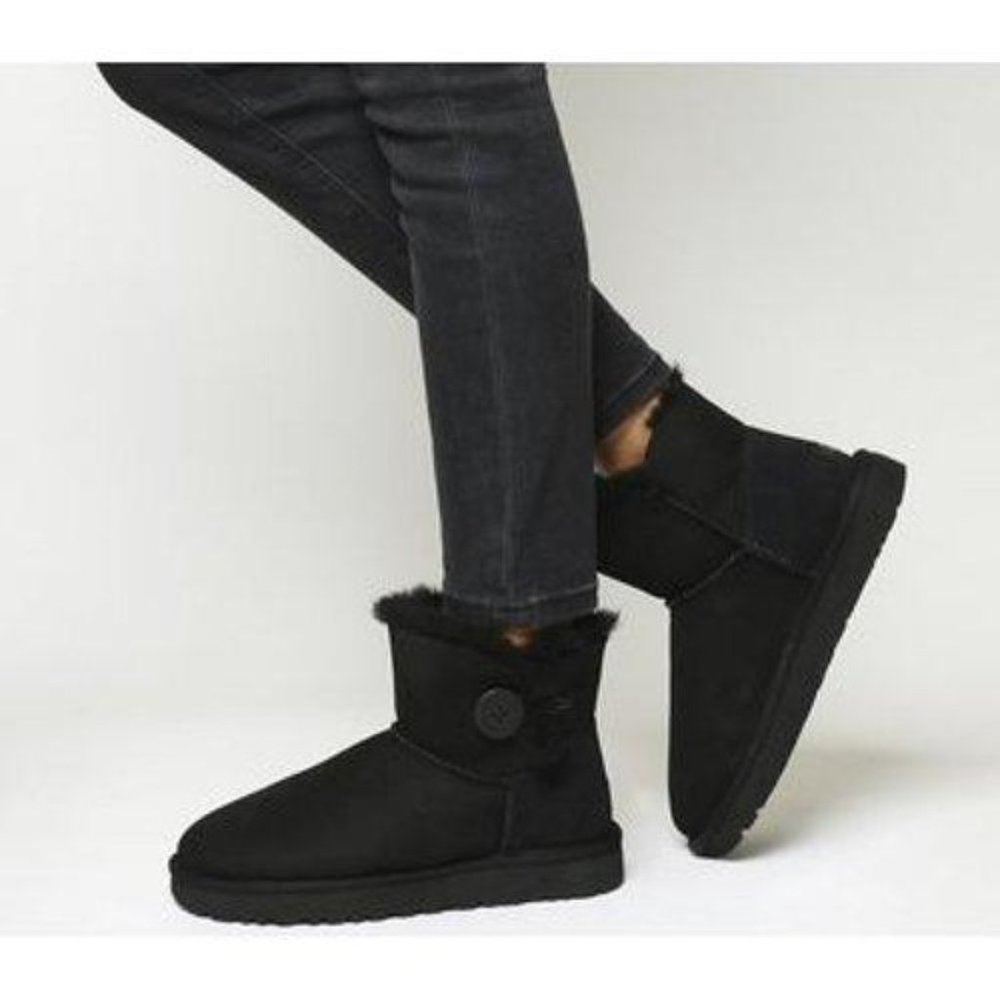 UGG Mini Bailey Button II Boots In Black